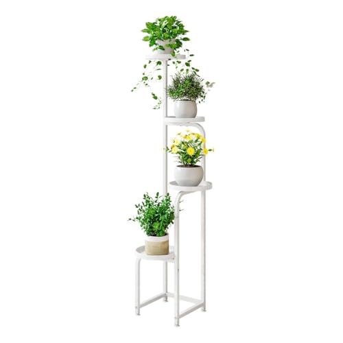 IINGIORDAR Plant Stand Indoor Outdoor Corner Tall Plant Shelf 4 Tier Metal - color: White, size: 4-Tier