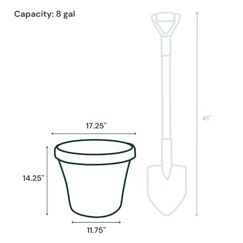 Bloem Terra 16" Plastic Planter, 8 Gallon, Basil, 2-Pack - color: Basil, size: 16" (Pack of 2)