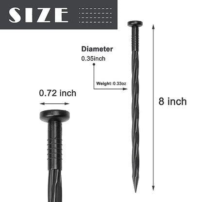 8 Inch Plastic Landscape Anchoring Garden Spikes 25 Pcs - size: 8 in