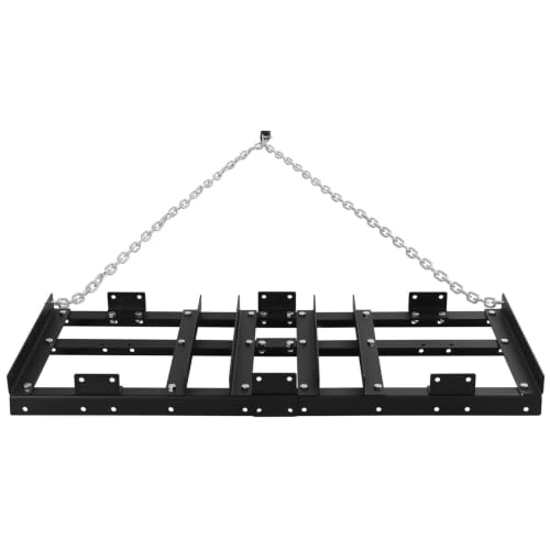 Heavy Duty 4FT Drag Harrow Driveway Grader, Tow-Behind Landscape Rake with 16FT Chain for ATV, UTV, Tractor – Ideal for Gravel, Soil, Sand Leveling and Lawn Maintenance - size: 4 FT