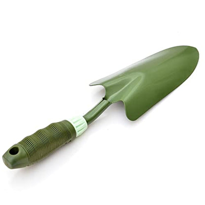 Garden Tool Shovel for Digging Gardening Trowel for Lawn Planting Alloy Spade Plastic Handle Anti Slippery - color: Green Long Handle