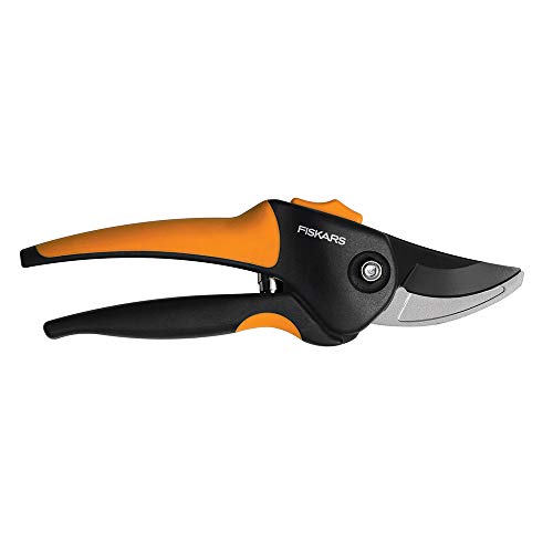Fiskars 79436997J Softgrip Bypass Pruner, Black/Orange Small & 15 Inch PowerGear Super Pruner/Lopper