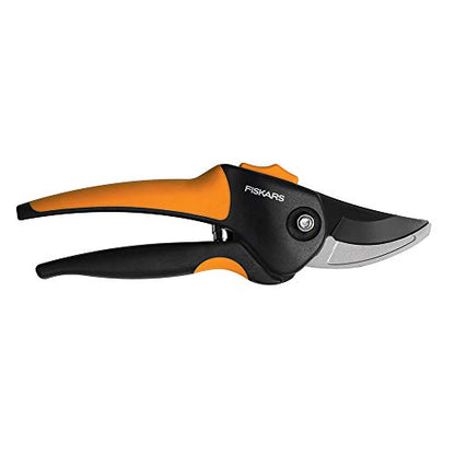 Fiskars 79436997J Softgrip Bypass Pruner, Black/Orange Small & 15 Inch PowerGear Super Pruner/Lopper