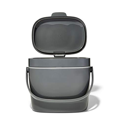 OXO Good Grips Easy-Clean Compost Bin, Charcoal, 1.75 Gal/6.62 L - color: Charcoal, size: 1.75 Gallon