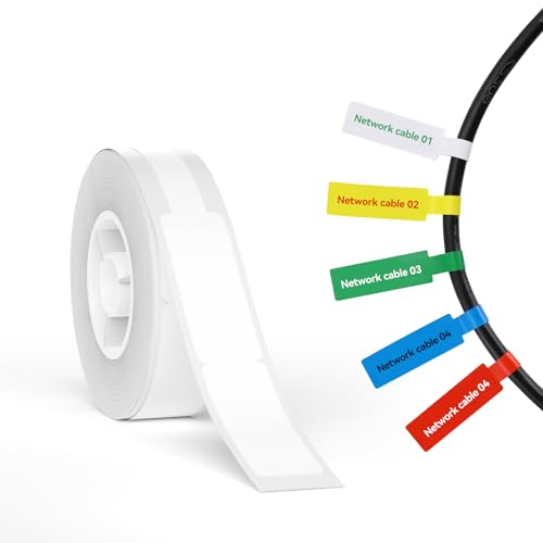 NIIMBOT Thermal Transfer Cable Label 0.49" x 4.29", for N1(B18) Label Maker - color: 0.49''×4.29''-white Cable