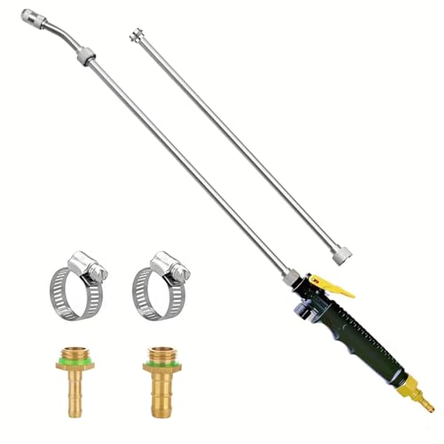 Sprayer Wand,Adjustable Universal Sprayer with 3/8" Brass Barb, Stainless Steel Replacement Sprayer Wand with Shut off Valve (44 Inches Sprayer Wand) - color: 44 Inches Sprayer Wand - 3/8" Barb