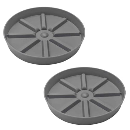 2Pcs 6 Inch Plant Saucer Drip Tray, Clear Plastic Flower Pot Saucers, Thicker Anti-Rot Root Water Catcher Tray for Indoor Outdoor Planters, Heavy Sturdy Pot Base Plate Grey - color: Gray