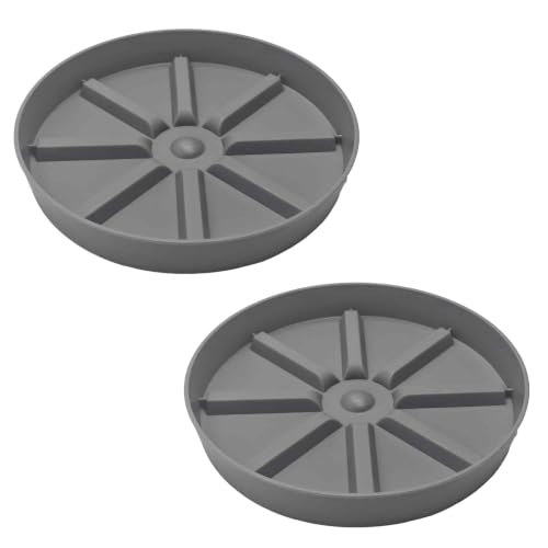 2Pcs 6 Inch Plant Saucer Drip Tray, Clear Plastic Flower Pot Saucers, Thicker Anti-Rot Root Water Catcher Tray for Indoor Outdoor Planters, Heavy Sturdy Pot Base Plate Grey - color: Gray