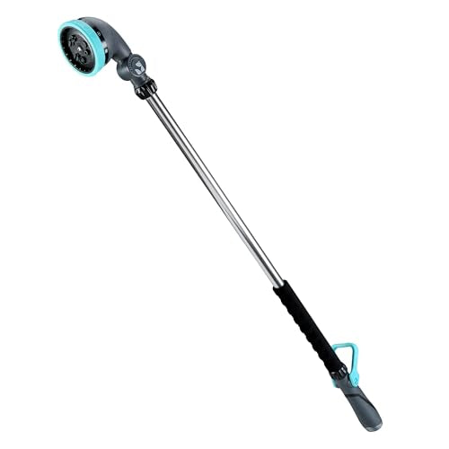 9-Pattern 36-inch Watering Wand 600004, 270° Pivot Head, Heavy-Duty Hose End Sprayer w/Lever Control for Fruit Trees, Yard Work, & Car Cleaning, Fits Outdoor Garden Hoses, by New England Garden Tools - size: 36 Inch - 9 Pattern