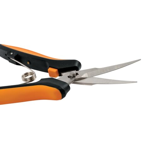 Fiskars 6" Curved Micro-Tip Pruning Snips, Garden Scissors For Tight Spaces, Curved (Pack of 6) - style: Curved Snips (Pack of 6)