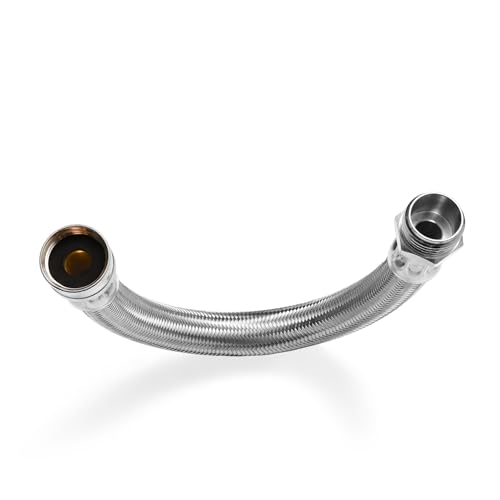 Short Kink-Free Garden Hose Extender, Braided Stainless Steel - size: 5FT, style: Male to Female