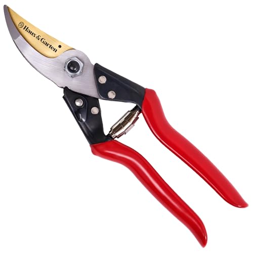Haus & Garten ForgedPRO 8.75" Heavy Duty Professional Titanium Bypass Pruning Shears - Use As Pruners, Garden Shears, Handheld Pruning Shears For Gardening, Clippers, Garden Scissors, Pruner Tool - style: ForgedPRO