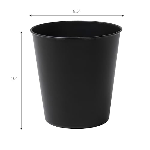 happimess Nolan 2 Gal Smooth Steel Wastebasket, Matte Black, Set of 2 - color: Matte Black, size: Set of 2