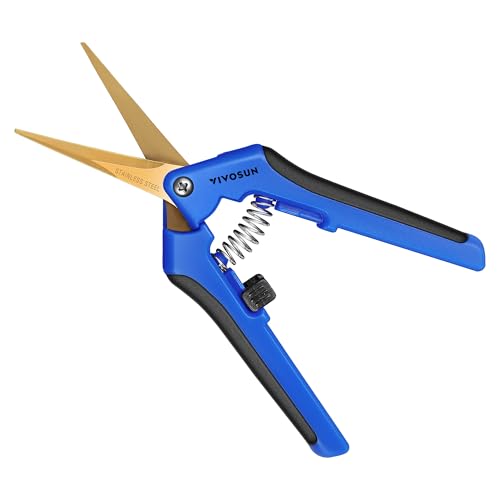 VIVOSUN 6.5 Inch Garden Scissors, Blue Pruning Shears for Plants, 3-Pack - style: Blue Curved Blade