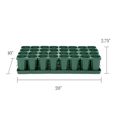 Vego garden Seedling Suite Products, 8 Pack Jumbo Seedling Trays with 10" x 20" Bottom Watering Trays - size: Jumbo