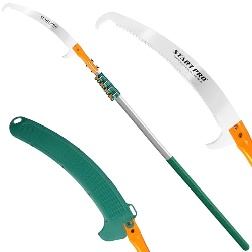 StartPro 29ft Reach Tree Pruning Saw, Telescopic Manual Lightweight Extendable 23ft Pole Saw with Sharp Carbon-Enriched Blade for Pruner for Yard, Garden, Patio & Forestry Use - size: 23ft