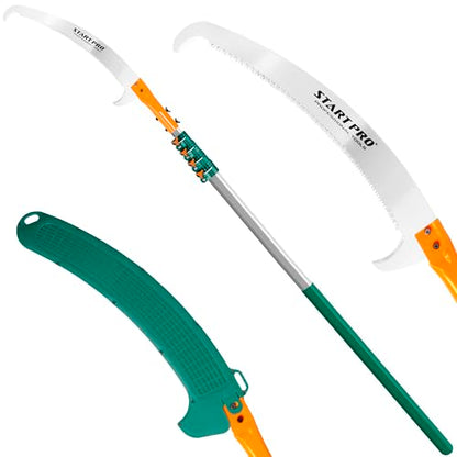 StartPro 29ft Reach Tree Pruning Saw, Telescopic Manual Lightweight Extendable 23ft Pole Saw with Sharp Carbon-Enriched Blade for Pruner for Yard, Garden, Patio & Forestry Use - size: 23ft