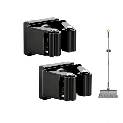 2 Pack Magnetic Broom Holder Wall Mounted Anti Slip Rack - size: 2 Pack B