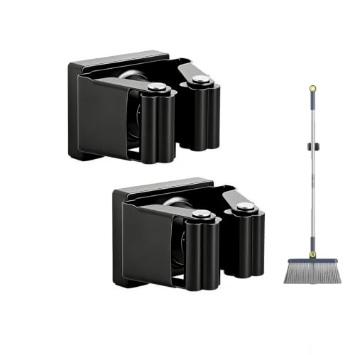 2 Pack Magnetic Broom Holder Wall Mounted Anti Slip Rack - size: 2 Pack B