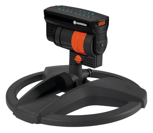 Gardena AquaZoom Compact Rectangular oscillating Sprinkler: Sprinkler for Watering Areas of 9–216 m², Range 3–18 m, Spread 3–12 m, Built-in Filter (18708-20)
