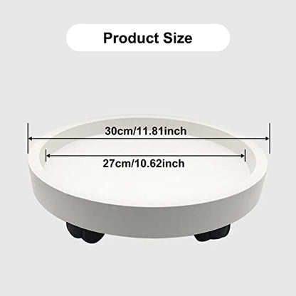 Outdoor Roll Around Plant Caddy with Wheeled Planter Pallet, Heavy Duty Plant Tray Round Planter Trolly for Moving Large Potted Trees,Ceramic Heavy Plants (Small) - color: Small
