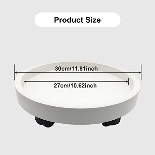 Outdoor Roll Around Plant Caddy with Wheeled Planter Pallet, Heavy Duty Plant Tray Round Planter Trolly for Moving Large Potted Trees,Ceramic Heavy Plants (Small) - color: Small