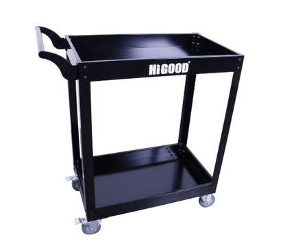 Heavy Duty Service Utility Cart,2 Shelf Steel, 800-Pound Capacity, 35.6 x 18.1x38-Inch Black - color: Black