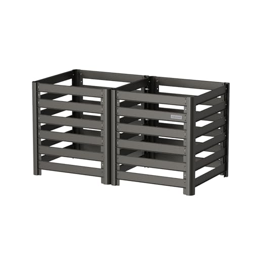Vego Garden Compost Bin Outdoor, 32" Tall Modular Composting Bin 60" x 30" x 32" (250 Gallons), All Metal Heavy-Duty Outdoor Composter - size: 60" x 30" x 32"