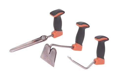 Bernini Ergonomic Garden Tool Set of 3, Vertical Handle Garden Tools for Arthritis Requires Less Grip Strength for Gardening, Gifts Tools for Men Women (Clay) - color: Clay