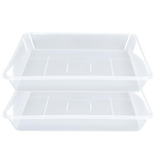 LWALRS Square Plant Saucer 14 Inch 2 Pack, Strong Clear Plastic Flower Plant Pot Saucer, Square Planters for Indoors and Outdoors Plants, Garden Plant Saucers for Pots Plant Trays. - color: Clear, size: 14"(2 pack)