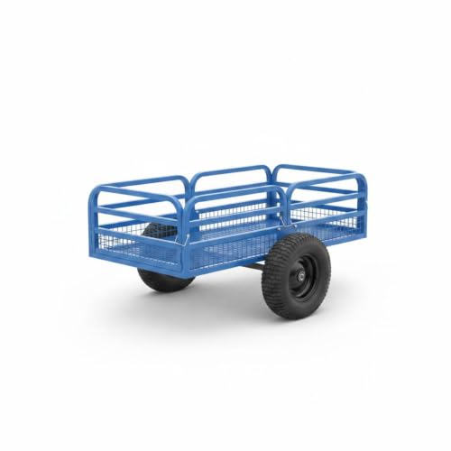 Heavy Duty ATV Dump Cart, 1500 Lbs HD Agricultural Trailer with Removable Sides, 15 Cubic Feet Garden Utility for Tractor Lawn Mower Garden ATV, UTV, Lawn Mower, Tractor - Blue - color: Blue