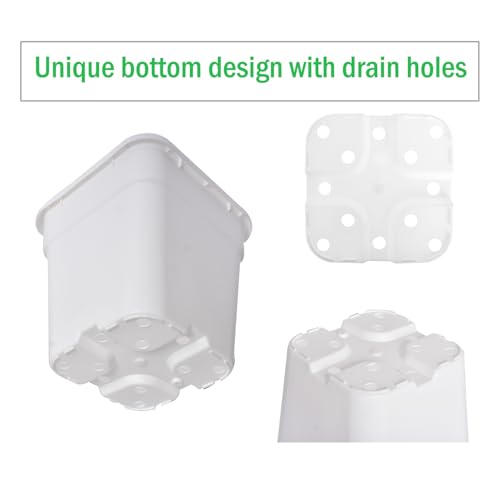 10 Pack 3 Gallon White Square Planter Nursery Pot for Indoor Outdoor Vegetables Succulents