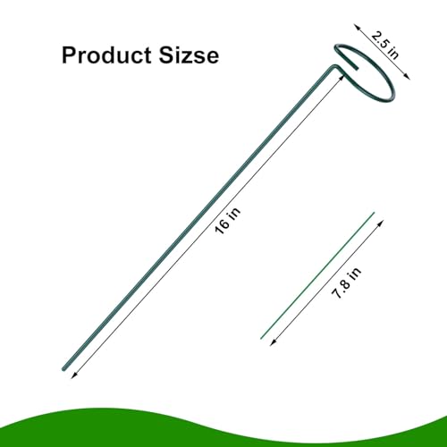 6PCS Plant Support Stakes, 16 Inch Plant Stakes with 50 PCS Twist Ties, Garden Stake for Indoor Plants Amaryllis, Rose, Tomatoes, Lily, Peony, Orchid