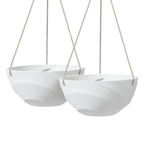 La Jolie Maison Indoor/Outdoor Hanging Planters, Set of 2,10 Inch - color: Eggshell White