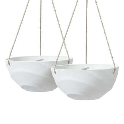 La Jolie Maison Indoor/Outdoor Hanging Planters, Set of 2,10 Inch - color: Eggshell White