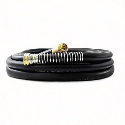 5/8" Garden Hose 20ft, -40℉ To 190℉ Hot/Cold Rubber hose, Black - color: Black, size: 20Ft
