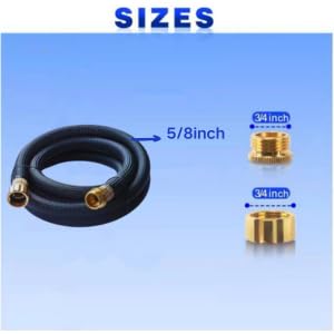 Water Hose Short Connection Leader Hose 5/8 in x 3 ft. Drainage Hose for Dehumidifier Small Water Hose Extension High Pressure Bib Reel Extender, Drinking for RV Outdoor - size: 3FT