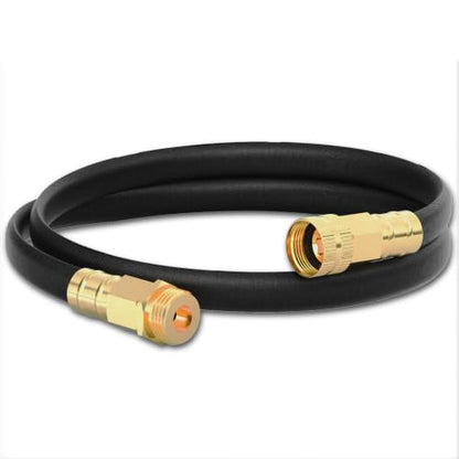 3ft Short Garden Hose, Small Hose Extension, Nylon Braided Inner tube PVC Material with Female to Male Fitting Extender for Hose Reel/RV Flexible, Lightweight & Heavy Duty Water Pipe Black - size: 3 FT