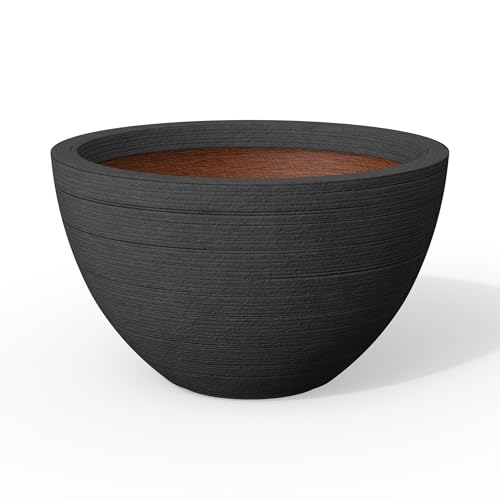 Kante Dark Gray Concrete Planter 11.8" Dia All-Weather Round Small Pot