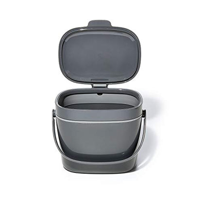 OXO Good Grips Easy-Clean Compost Bin, Charcoal, 1.75 Gal/6.62 L - color: Charcoal, size: 1.75 Gallon