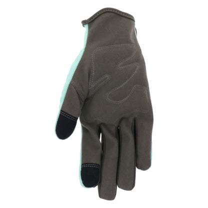 Everyday Mud Women's Synthetic Leather Palm Garden Gloves, Touchscreen Capable, Abrasion Resistant, Hook and Loop Closure - color: Mint, size: Small-Medium