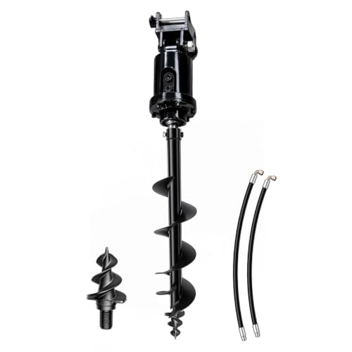 Hydraulic Drill Bit for Earth Auger, Heavy Duty Skid Steer Attachment with Wooden Box Packaging, Efficient Digging Tool for Post Holes and Landscaping