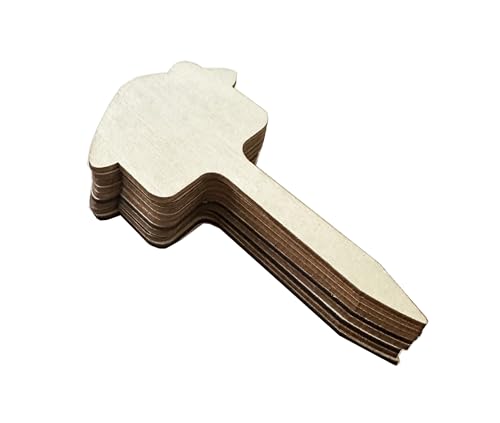 100 Pcs Wood Plant Labels, Natural Wooden Plant Marker Garden Sign Tags, House Type Garden Markers for Succulents, Herbs, Seedlings, Potted, Flowers, Vegetables (House) - style: House