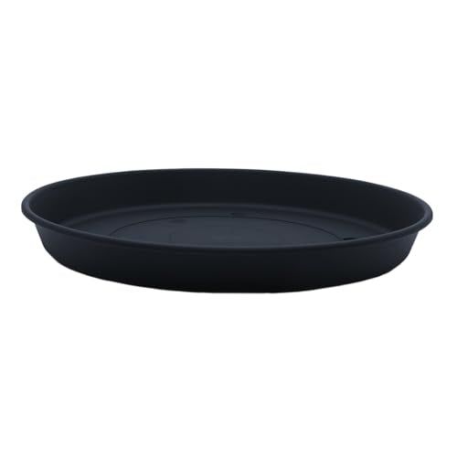 The HC Companies Round Prima Flower Pot Saucers - Plastic Plant Saucer for Outdoors & Indoors - Traditional Plant Pot Trays for Water Drainage -Durable Plant Tray (17.5-inch Black, Pack of 1) - color: Black, size: 17.5", style: Pack of 1