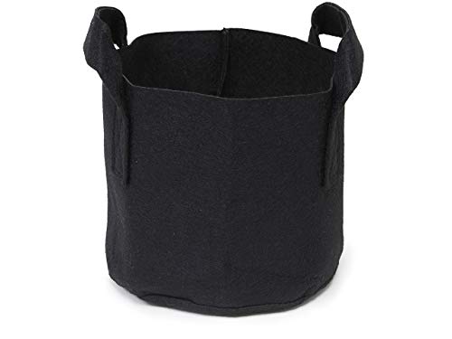 247Garden 5-Pack 1-Gallon Aeration Fabric Pot/Plant Grow Bag w/Handles (260 GSM, Black, 6H x 7D) - color: Black, size: 1 Gallon