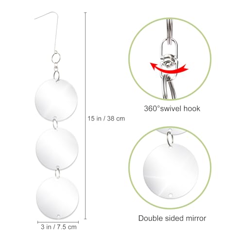 OFFO Reflective Bird Scare Discs Set, 18 PCS Double-Sided Reflective Devices for Outside, Bird Reflectors to Keep Pigeon and Woodpecker Away from Garden or Yard, Porch, Outdoor