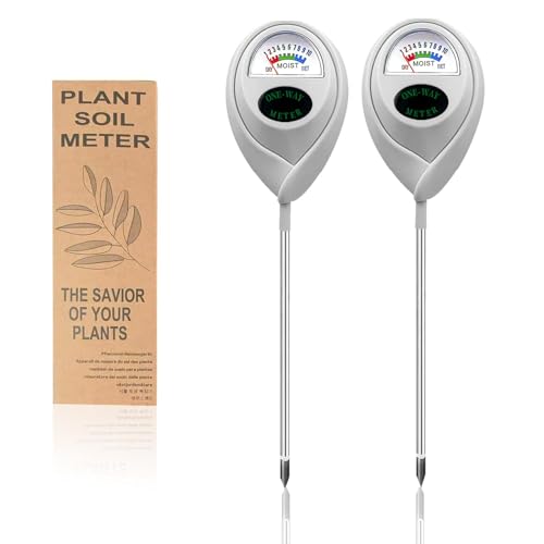 2 Pcs Green Soil Moisture Meter, Plant Water Meter, Moisture Meter for Plants, Soil MoistureTester, Soil Water Gauge for Plants, Plant Moisture Monitor No Battery Needed (White 2 Pcs) - color: White 2 Pcs