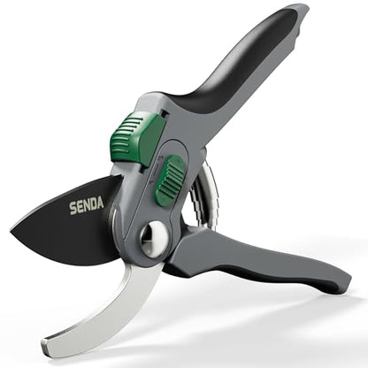 8" Bypass Pruning Shears, SK5 Steel Pruning Shears for Gardening, Garden Clippers with 2-Position Adjustable Jaw for Thick Branches, Landscaping - style: 8'' adjustable pruning shears