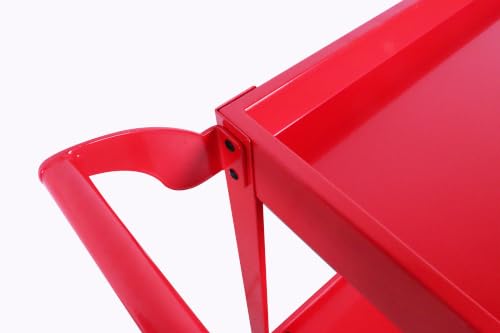 Heavy Duty Service Utility Cart,2 Shelf Steel, 800-Pound Capacity, 35.6 x 18.1x38-Inch RED - color: Red