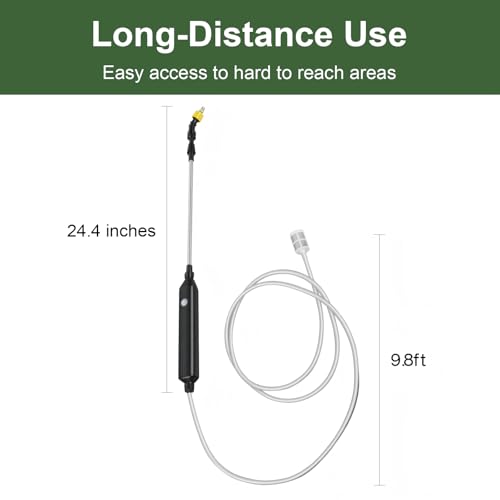DZ Duozhan Battery Powered Sprayer Wand, Electric Garden Sprayer 9.8ft - size: 9.8feet